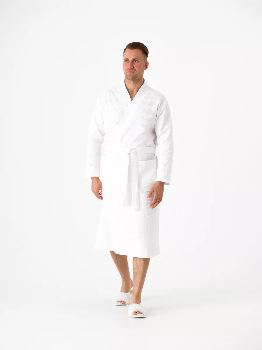 Cotton Waffle Bathrobe for Couples.