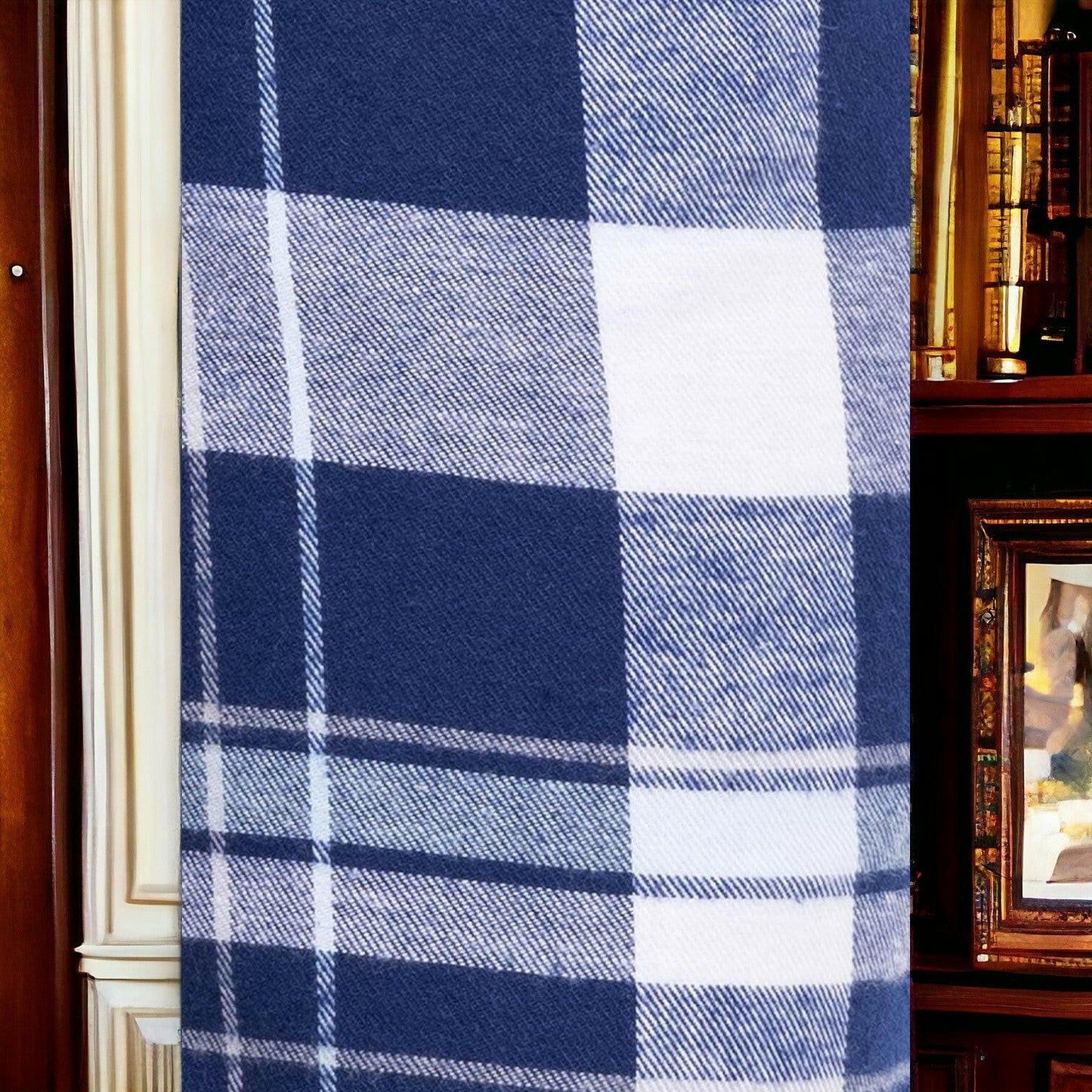 Blue Checkered Robe 100% Cotton.