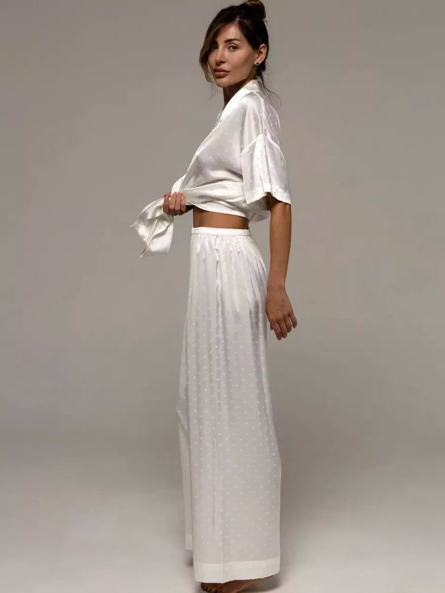 Loungewear Set Satin Textured.