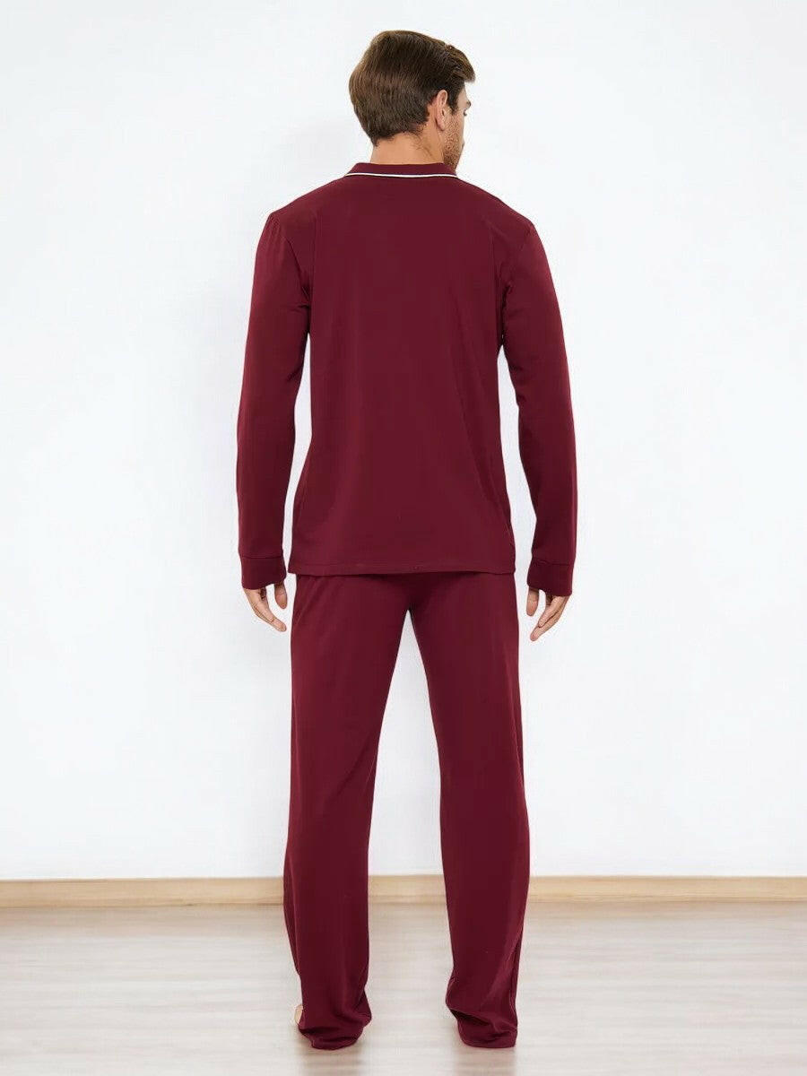 Notched Collar Loungewear in Cotton.