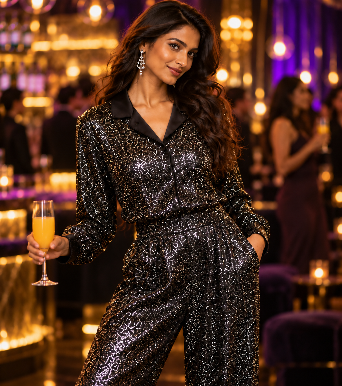 Bougie Nights Sequin Lounge Set