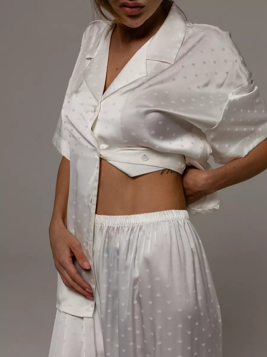 Loungewear Set Satin Textured.