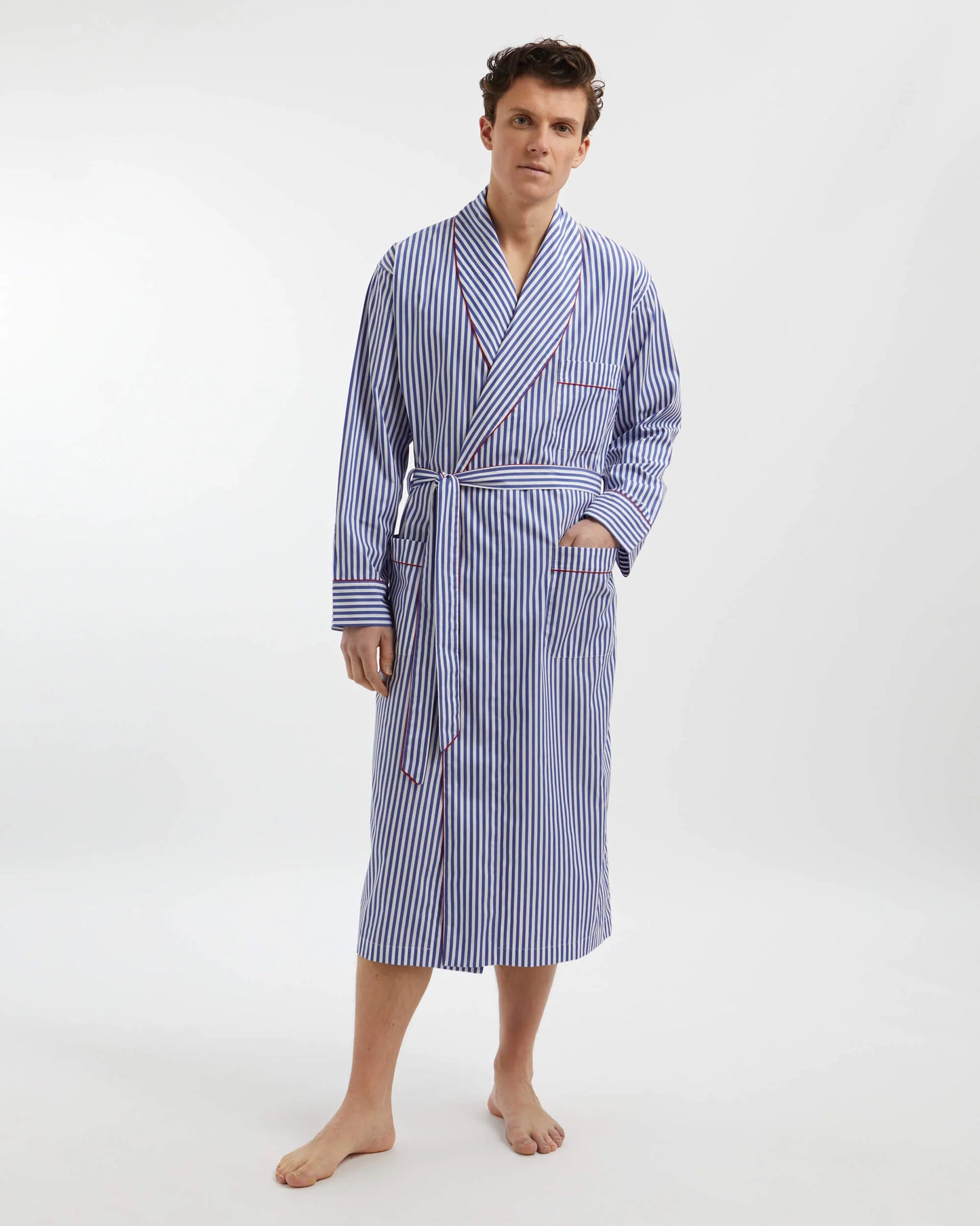 Oxford Stripe Robe 100% Cotton.
