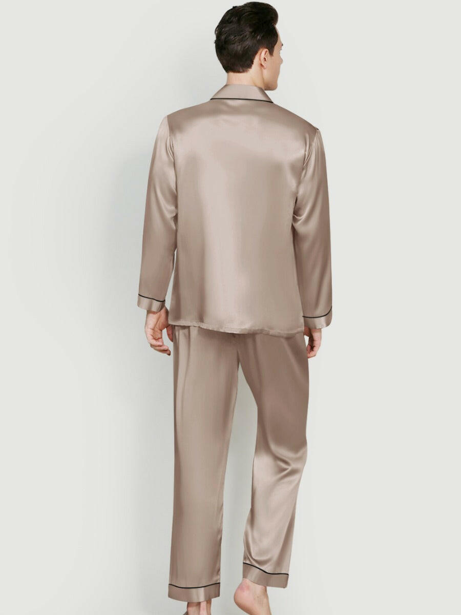 Satin Night Suit with Contrast Piping.