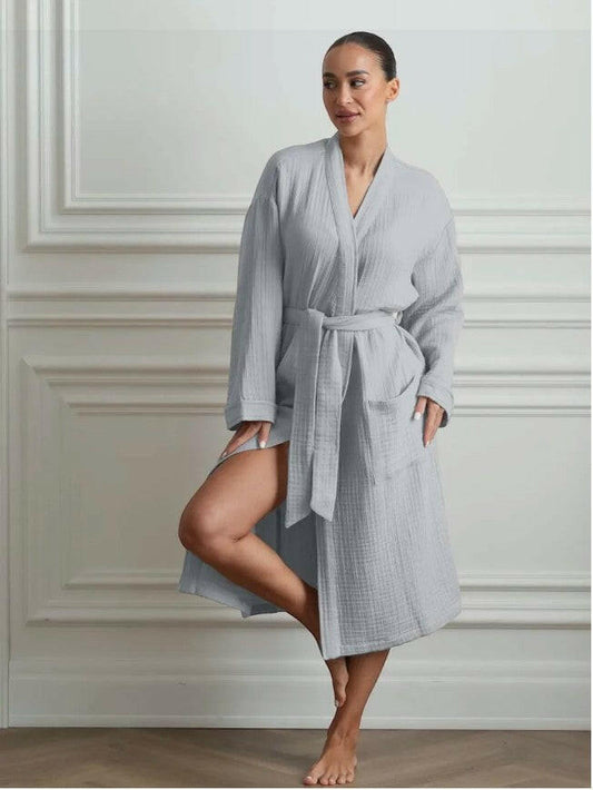 Cotton Muslin Long Robe.