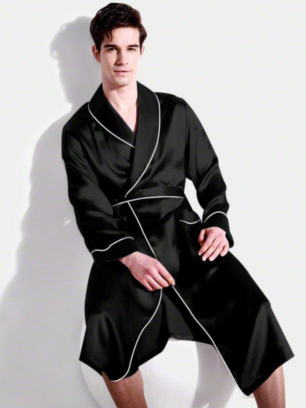 Luxe Satin Robe Set (Contrast Piping).