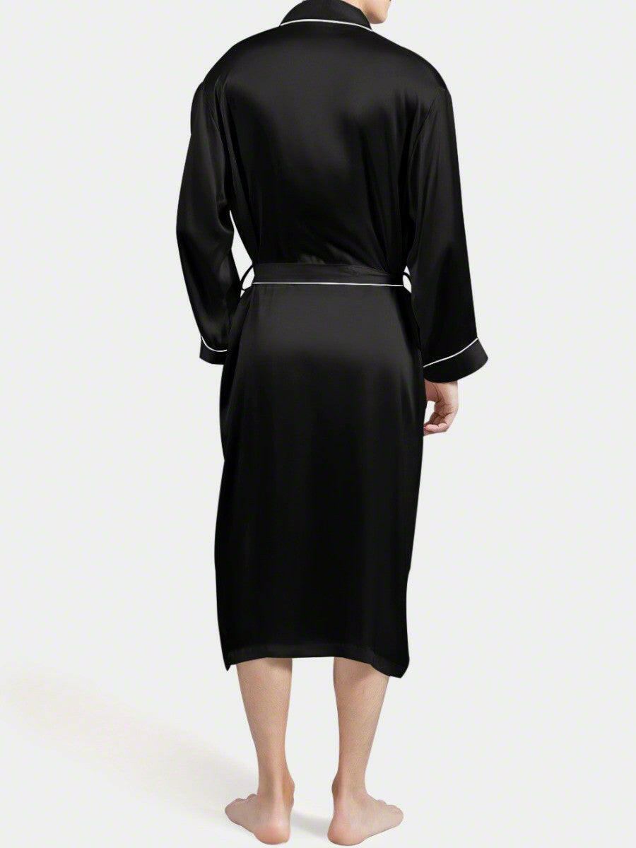 Luxe Satin Robe Set (Contrast Piping).