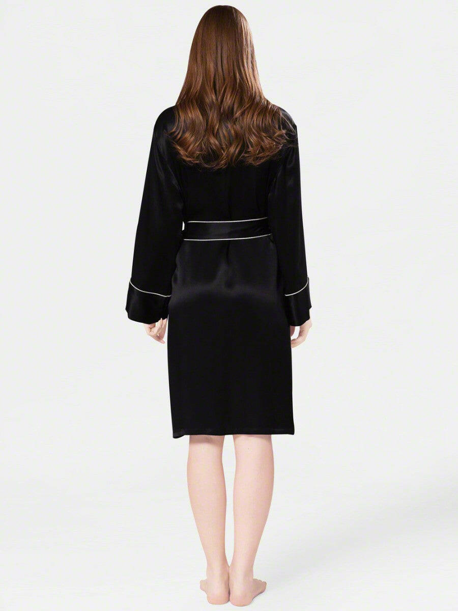 Luxe Satin Robe Set (Contrast Piping).
