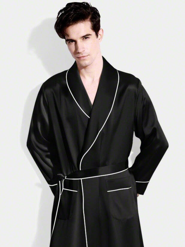 Luxe Satin Robe Set (Contrast Piping).