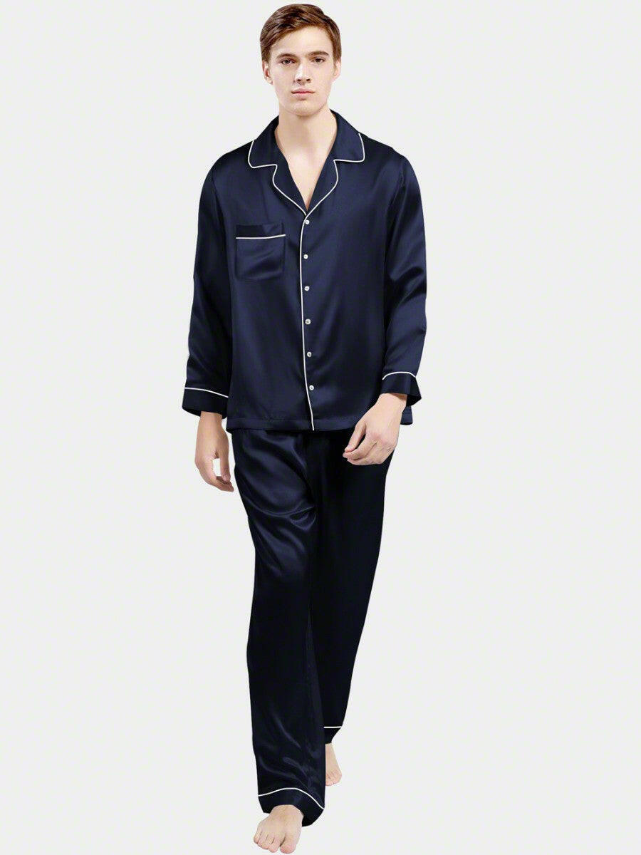 Satin Night Suit with Contrast Piping.