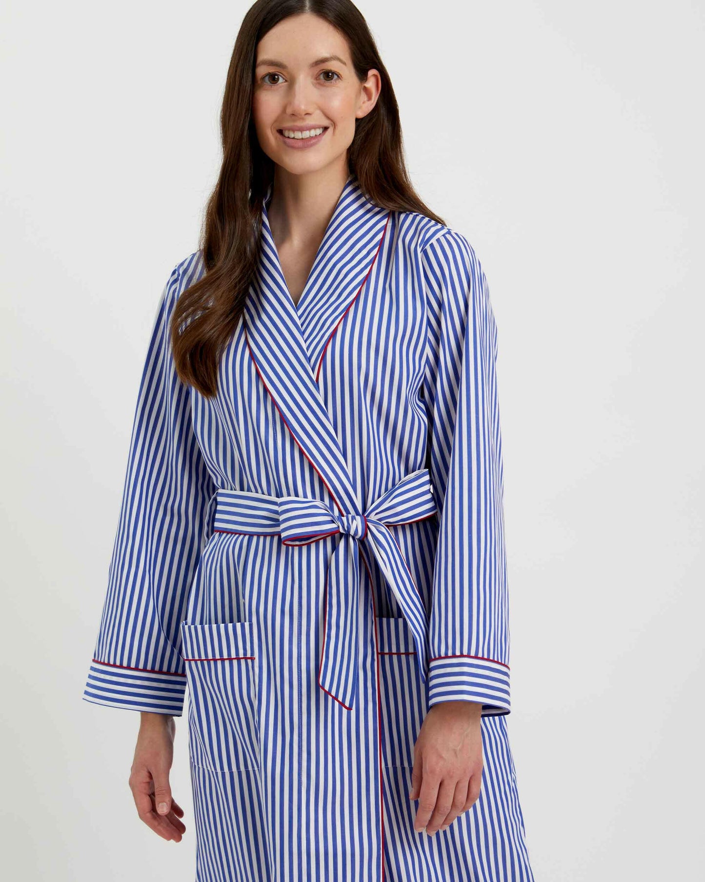 Oxford Stripe 100% Cotton Robe (Long).