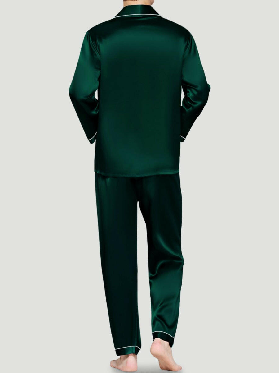 Satin Night Suit with Contrast Piping.