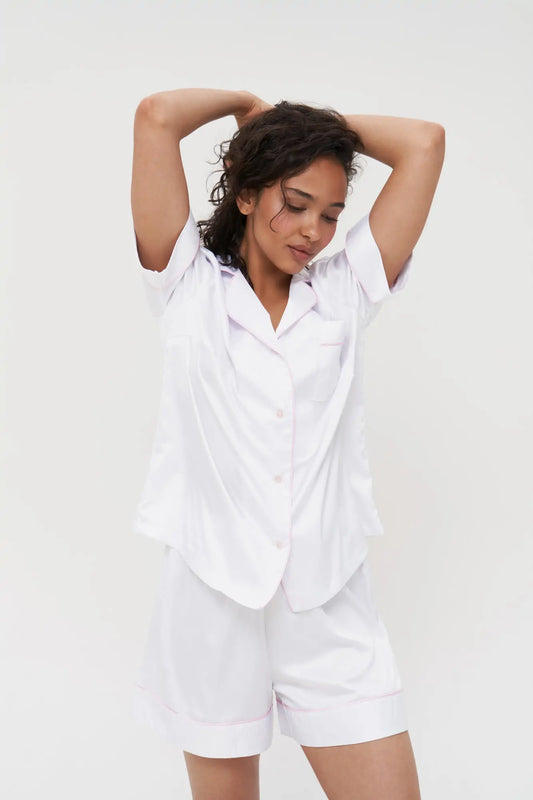 Shorts Set with Contrast Piping.