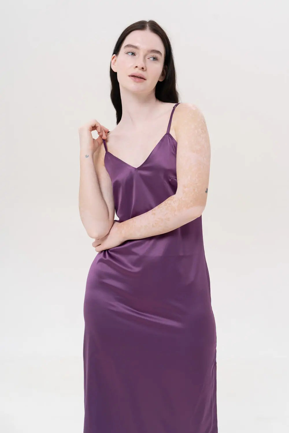 Slit Nightie - Bella Babe by SK Nightsuit-Nightdress-Robes-Silk-Satin-Nighty-Gown-Nightwear-Shorts-Pajamas-Nightsuit-for-women-men-bathrobe-Satin-dress-cotton-