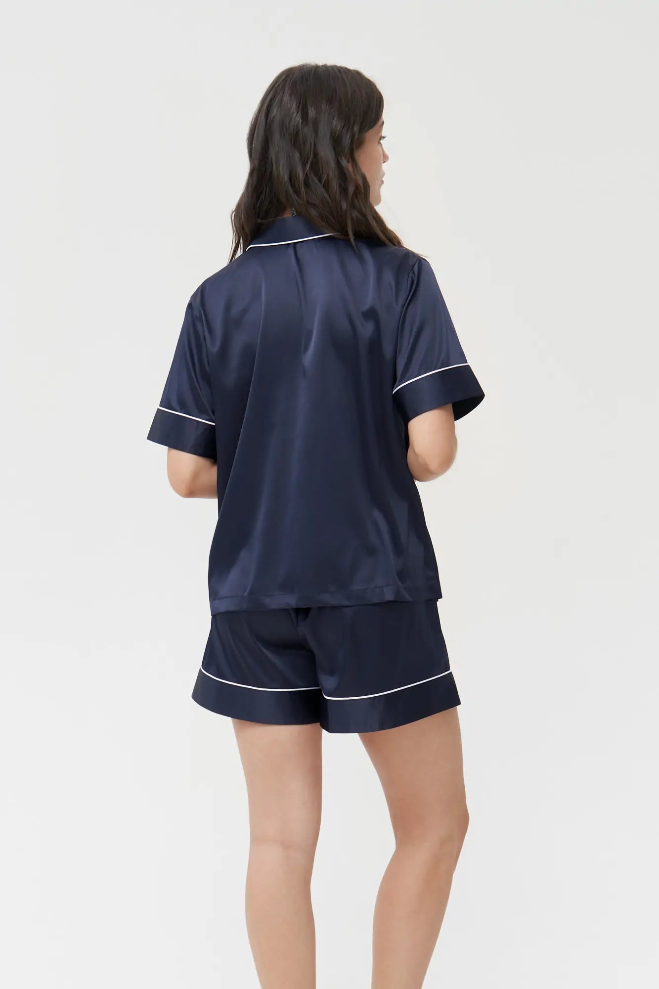 Shorts Set with Contrast Piping.