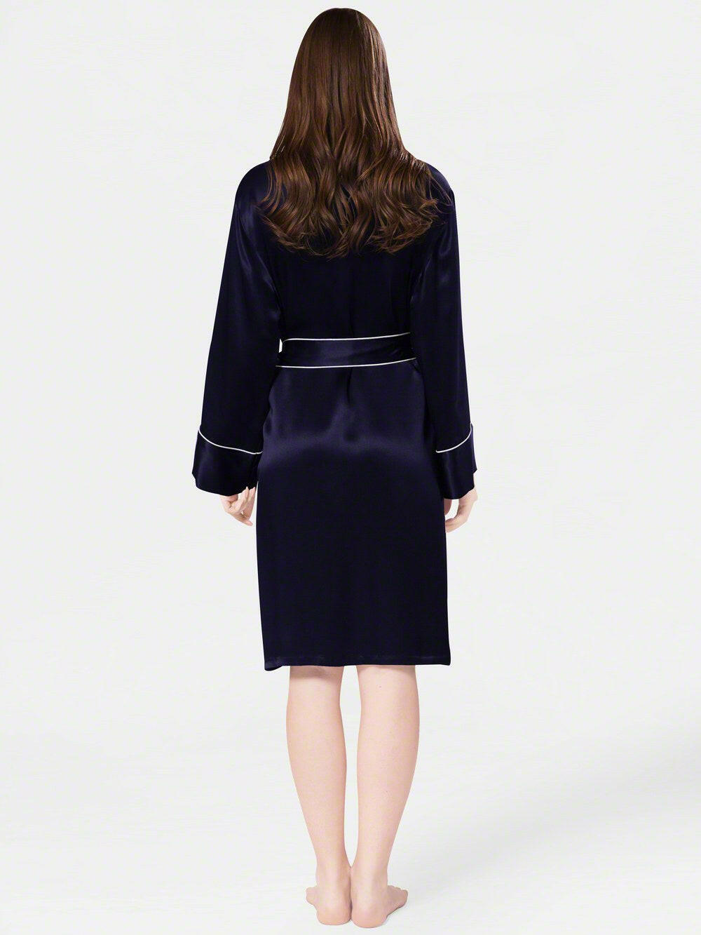 Luxe Satin Robe Set (Contrast Piping).