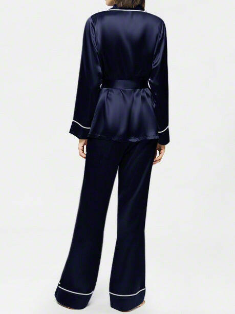 Wrap Set with Palazzo - Bella Babe by SK Nightsuit Nightdress Robes Silk Satin Nighty Gown Nightwear