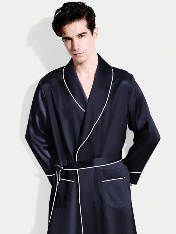 Luxe Satin Robe Set (Contrast Piping).