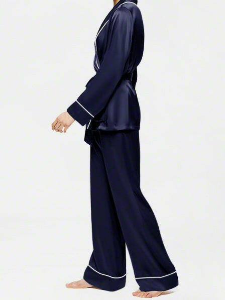 Wrap Set with Palazzo - Bella Babe by SK Nightsuit Nightdress Robes Silk Satin Nighty Gown Nightwear