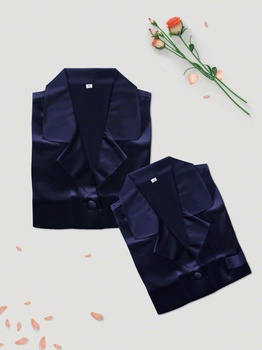 Satin Silk Set (Midnight Blue).