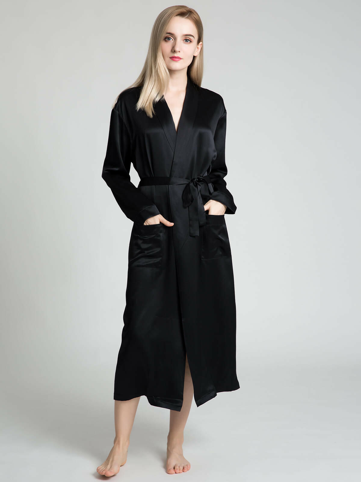 Long Robe (Shawl Collar) - Bella Babe by SK Nightsuit-Nightdress-Robes-Silk-Satin-Nighty-Gown-Nightwear-Shorts-Pajamas-Nightsuit-for-women-men-bathrobe-Satin-dress-cotton-