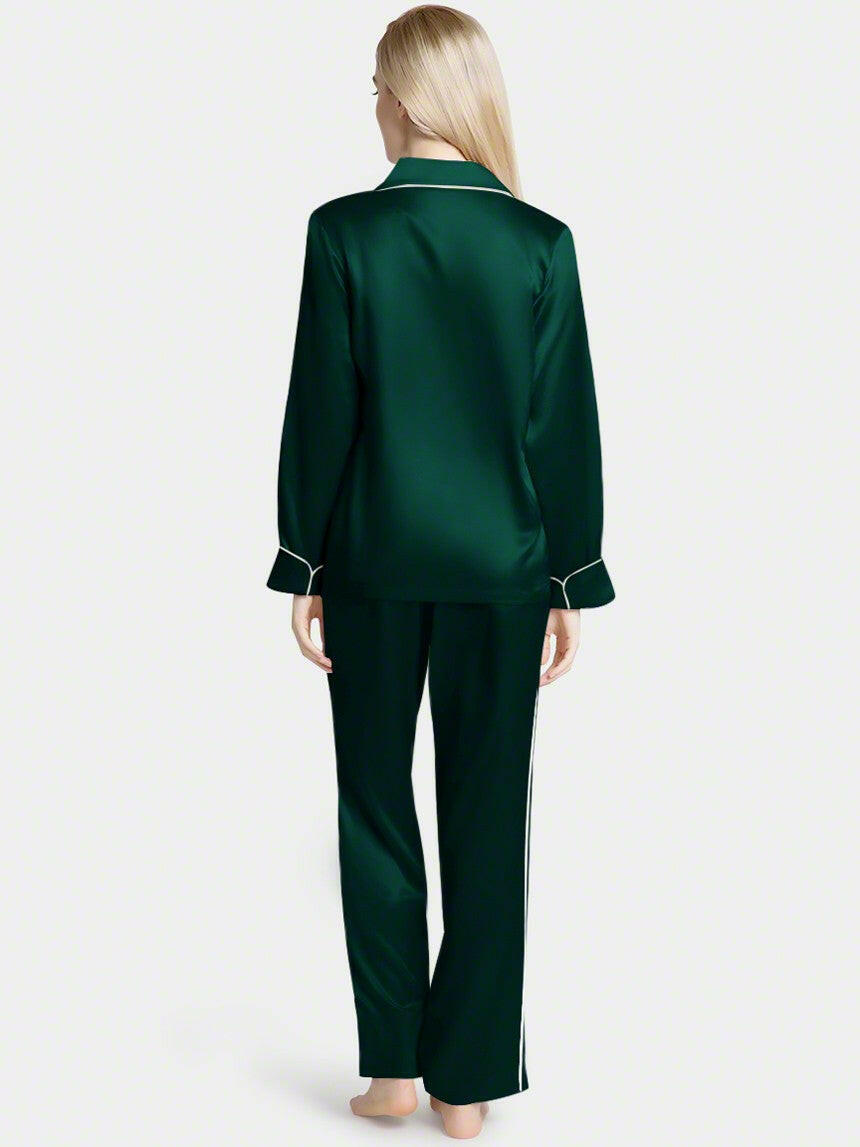 Silk Satin Pyjama set with Piping.