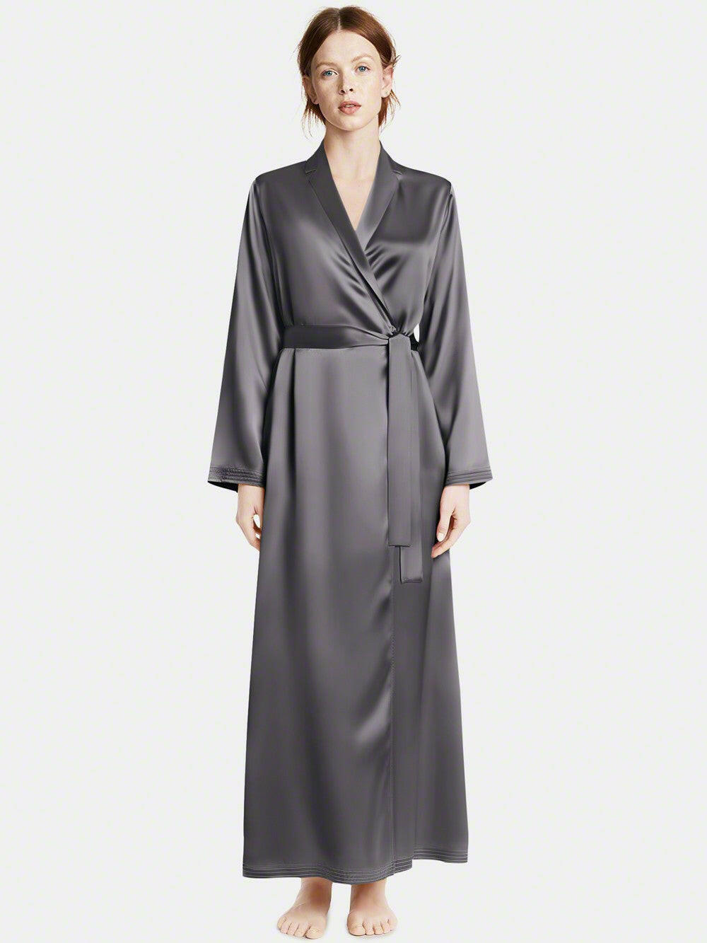Long Satin Robe - Bella Babe by SK Nightsuit Nightdress Robes Silk Satin Nighty Gown Nightwear