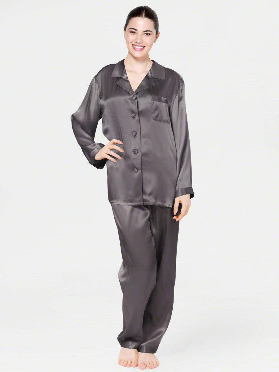 Luxe Solid Coord Set - Bella Babe by SK Nightsuit Nightdress Robes Silk Satin Nighty Gown Nightwear