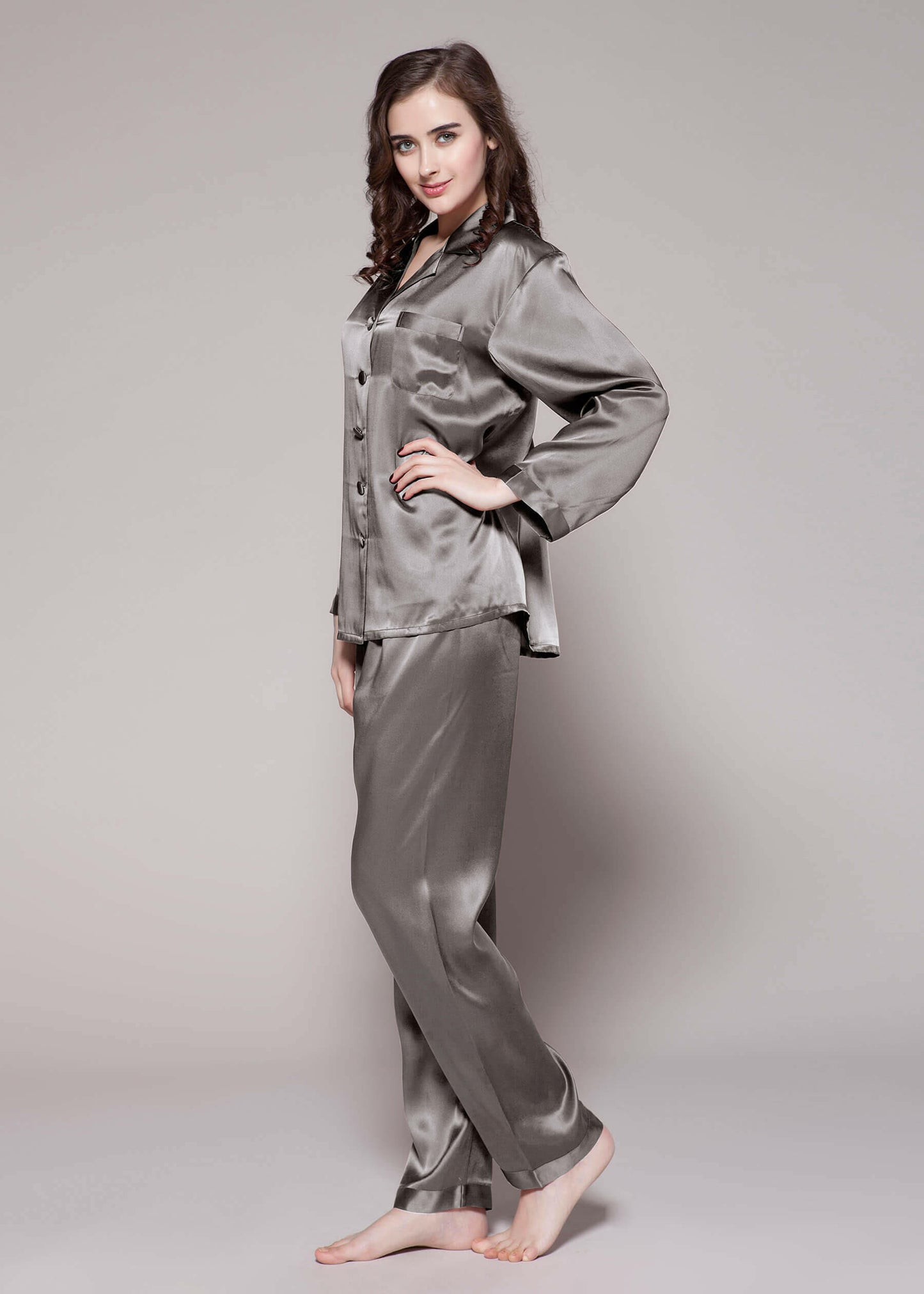 Silky Satin Pjs - Bella Babe by SK Nightsuit Nightdress Robes Silk Satin Nighty Gown Nightwear