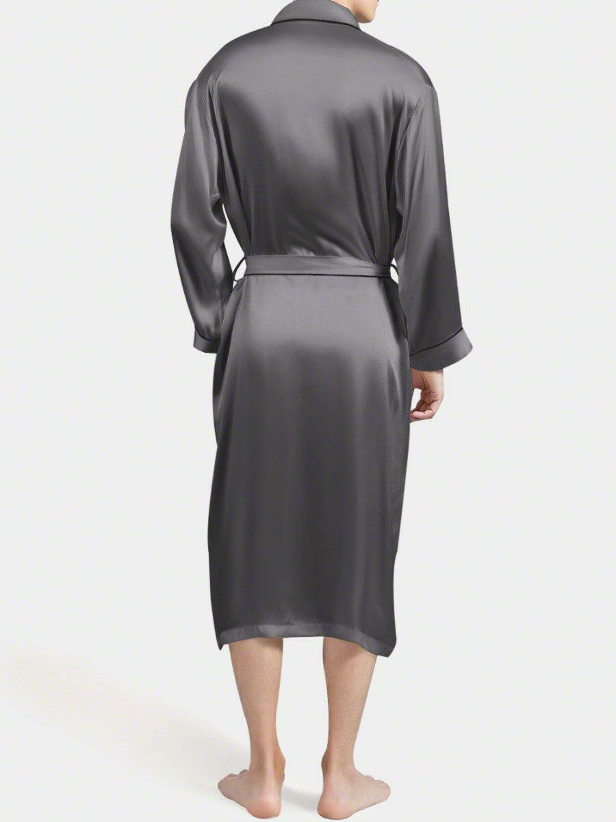Classic Robe with Piping - Bella Babe by SK Nightsuit Nightdress Robes Silk Satin Nighty Gown Nightwear