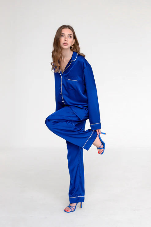 Women Nightsuit Deep Lapel Collar - Bella Babe by SK Nightsuit Nightdress Robes Silk Satin Nighty Gown Nightwear