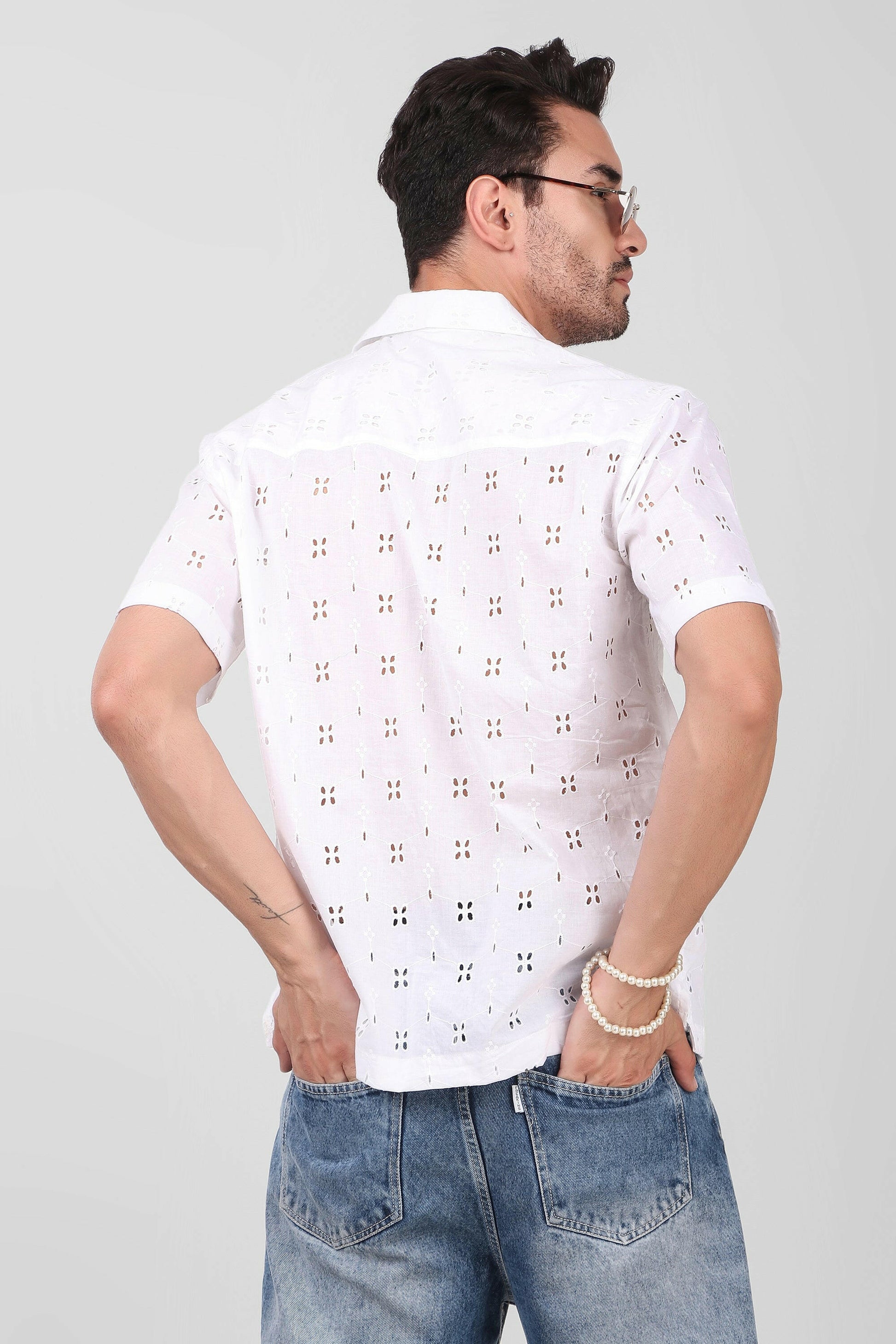 Textured White Shirt.