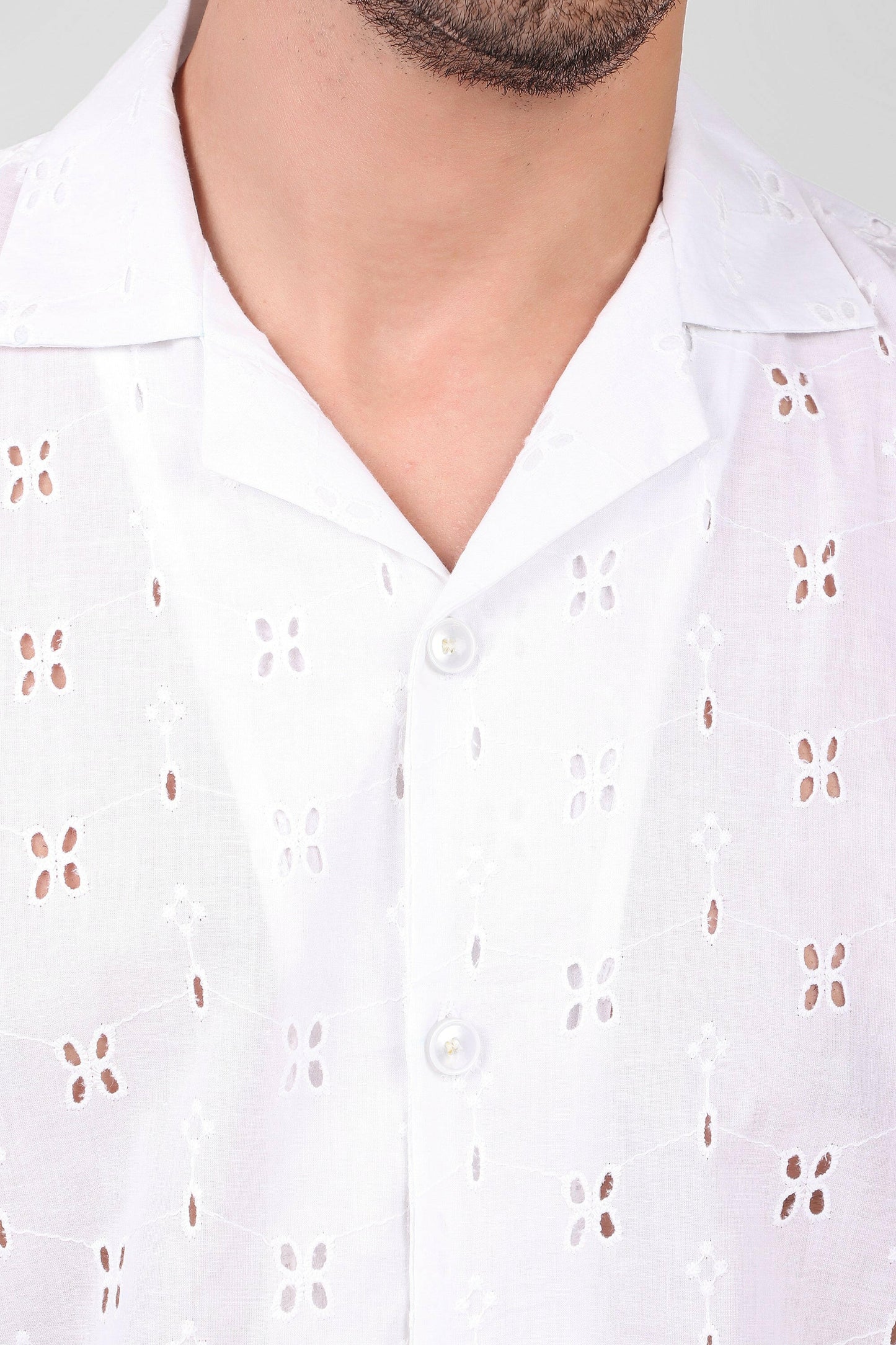 Textured White Shirt.