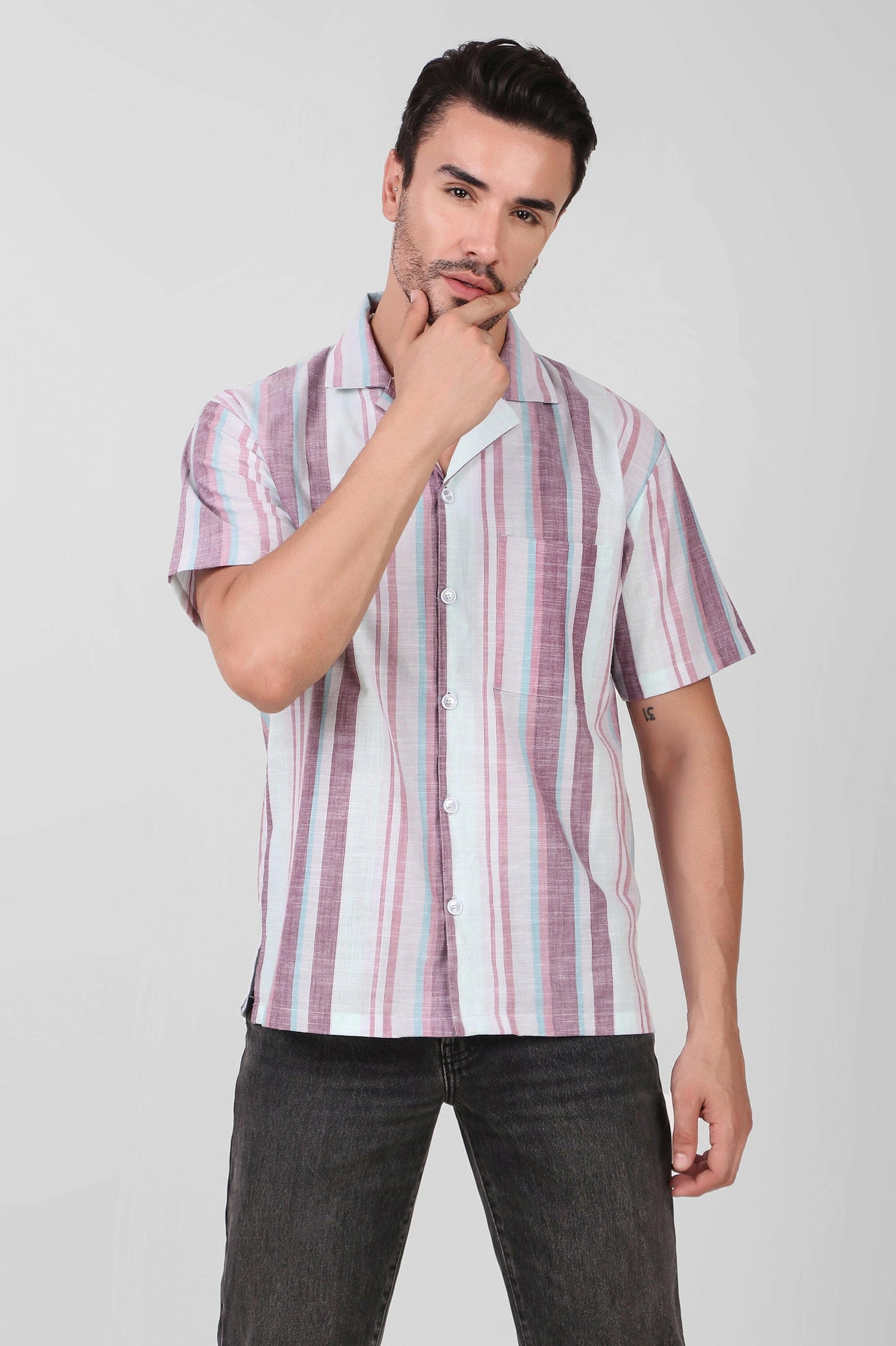 Cotton Stripe Shirt.
