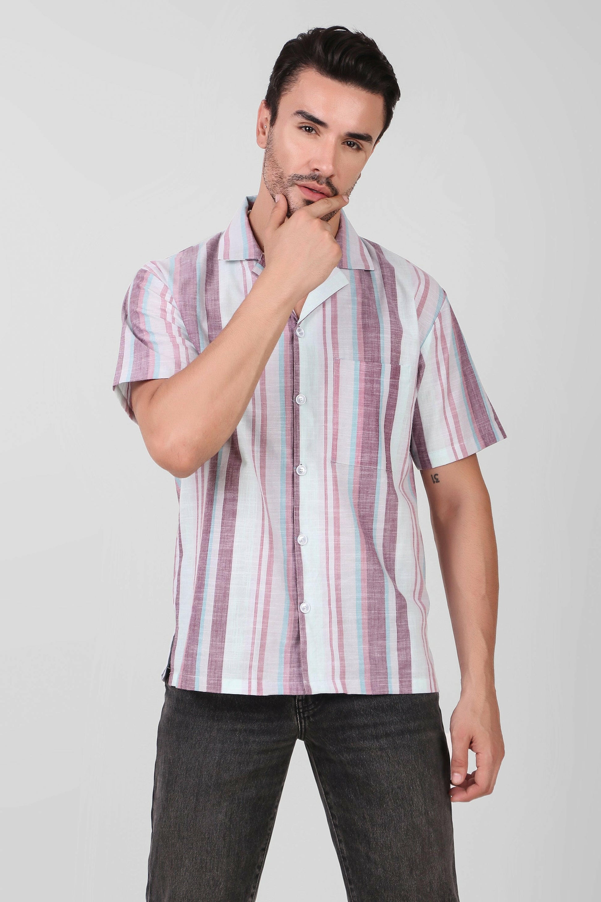 Cotton Stripe Shirt.