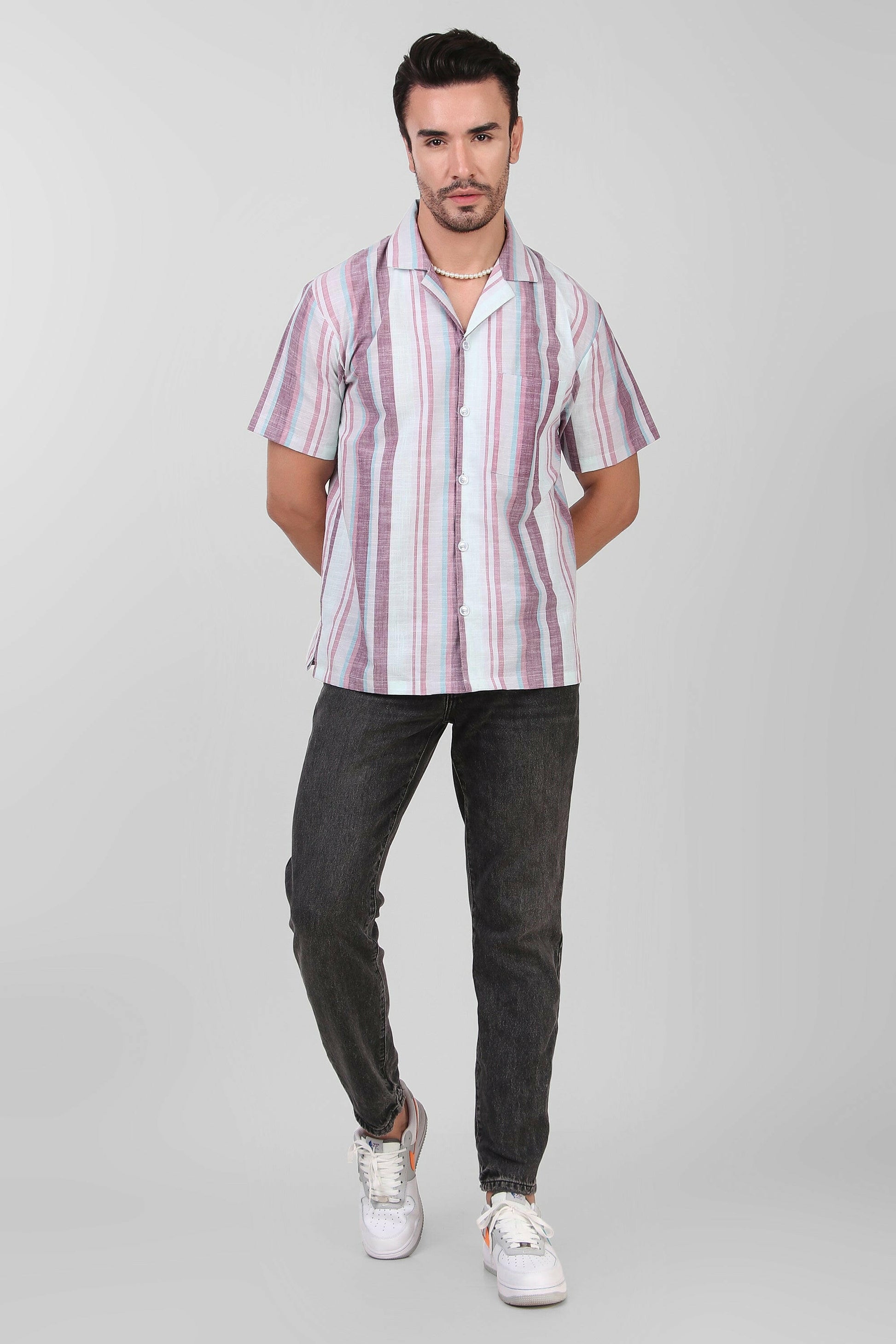 Cotton Stripe Shirt.