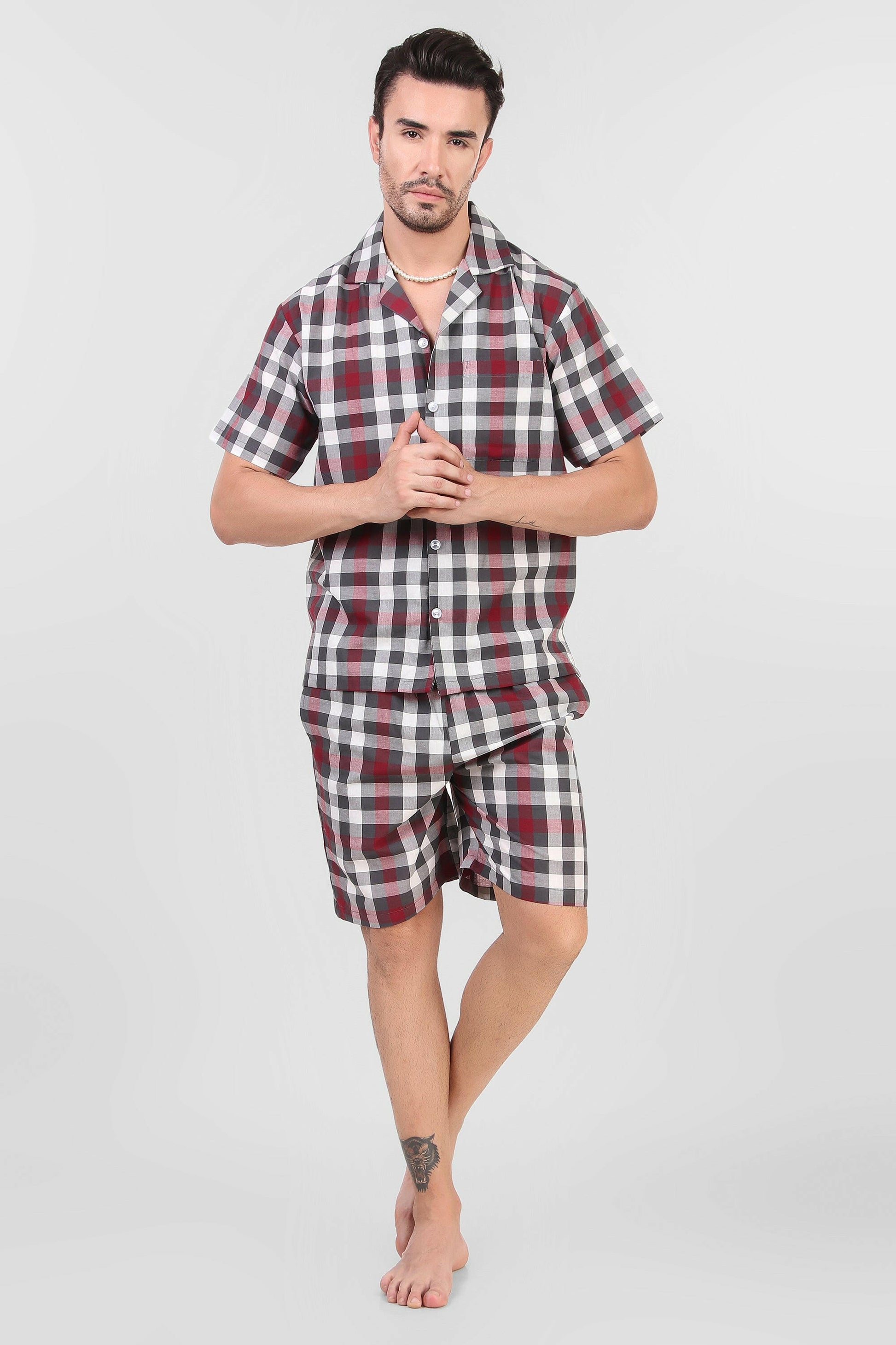 Red Checkered Coord Set.