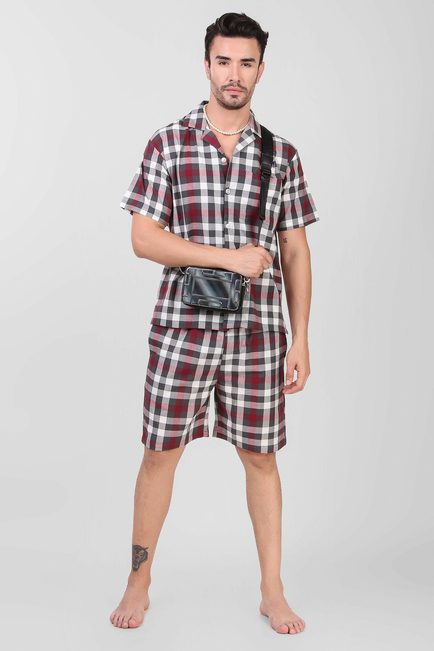 Red Checkered Coord Set.