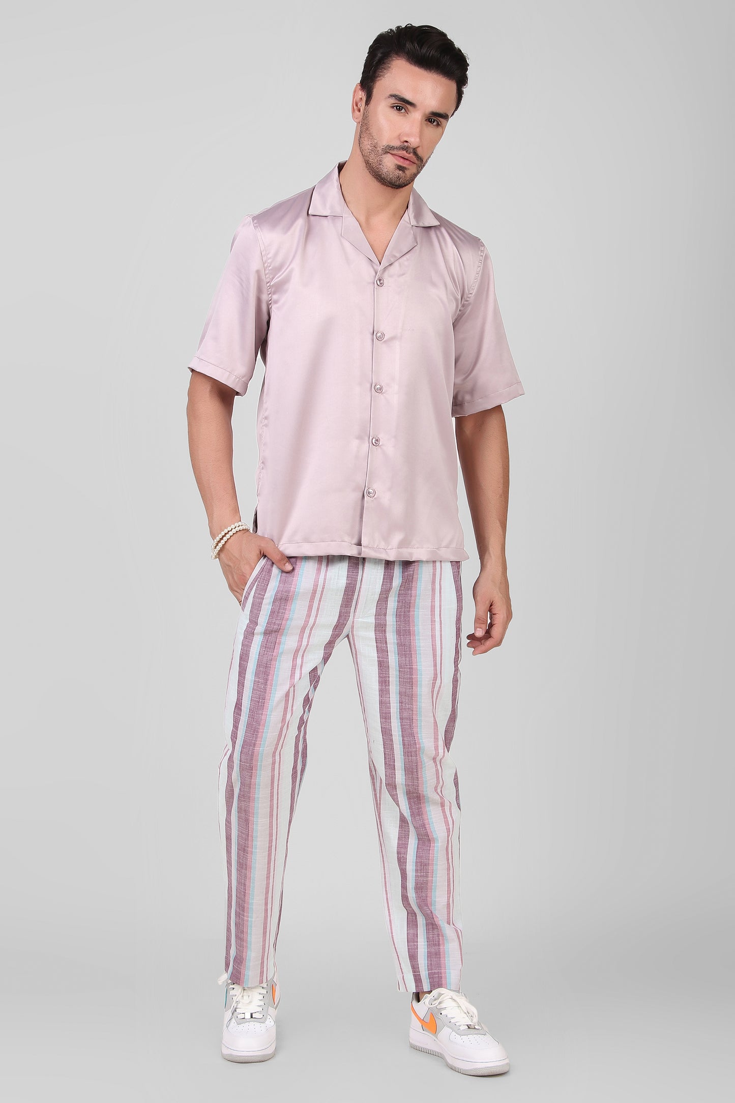 Striped Cotton Trouser - Bella Babe by SK Nightsuit Nightdress Robes Silk Satin Nighty Gown Nightwear