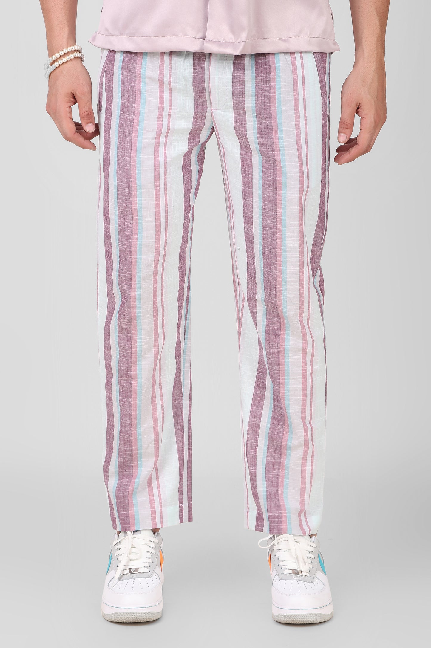 Striped Cotton Trouser - Bella Babe by SK Nightsuit Nightdress Robes Silk Satin Nighty Gown Nightwear