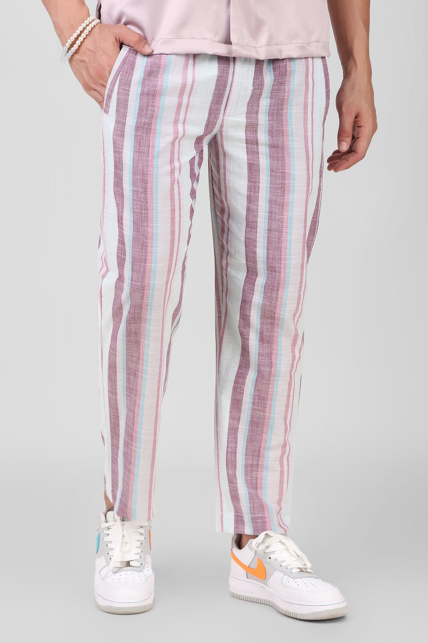 Striped Cotton Trouser - Bella Babe by SK Nightsuit Nightdress Robes Silk Satin Nighty Gown Nightwear