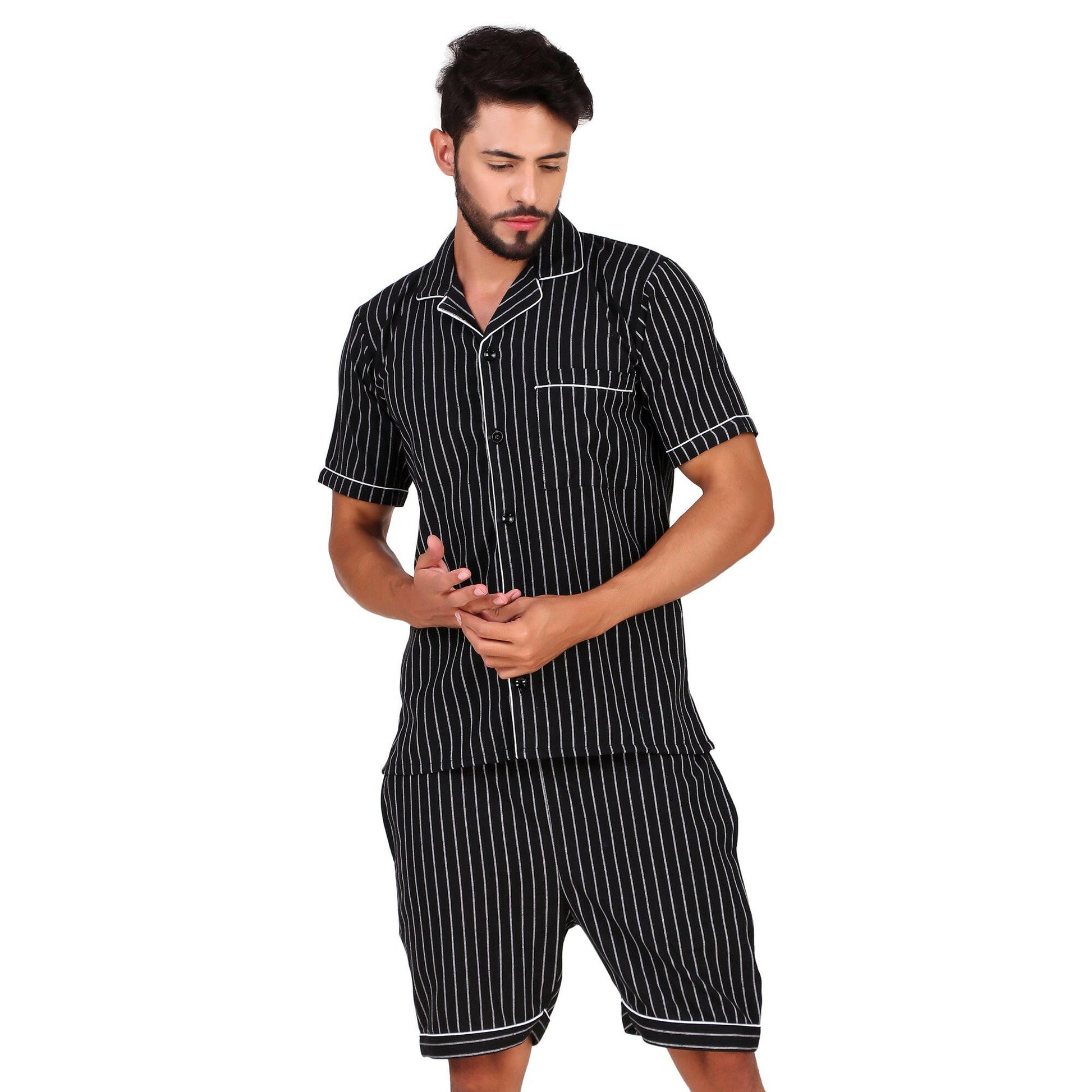 Black Striped Coord Set.