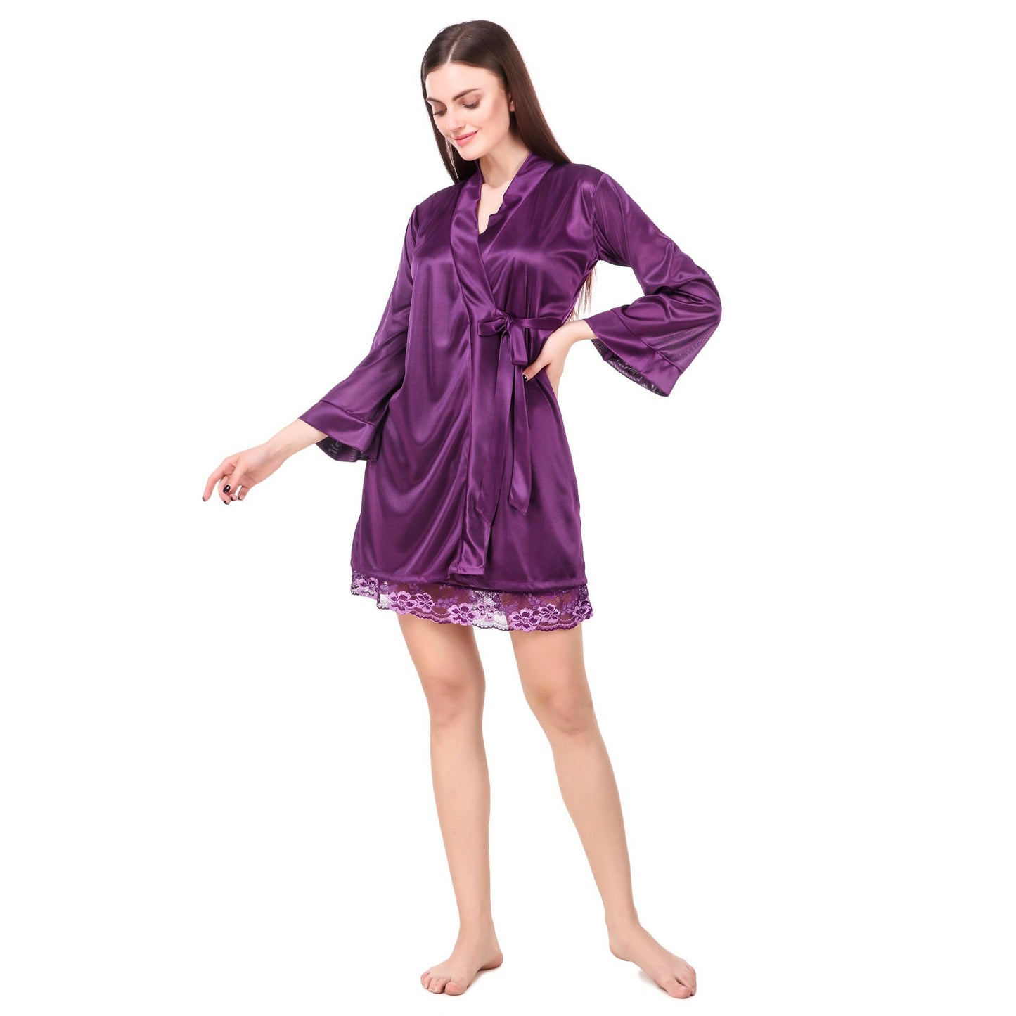Babydoll Robe Set Purple.