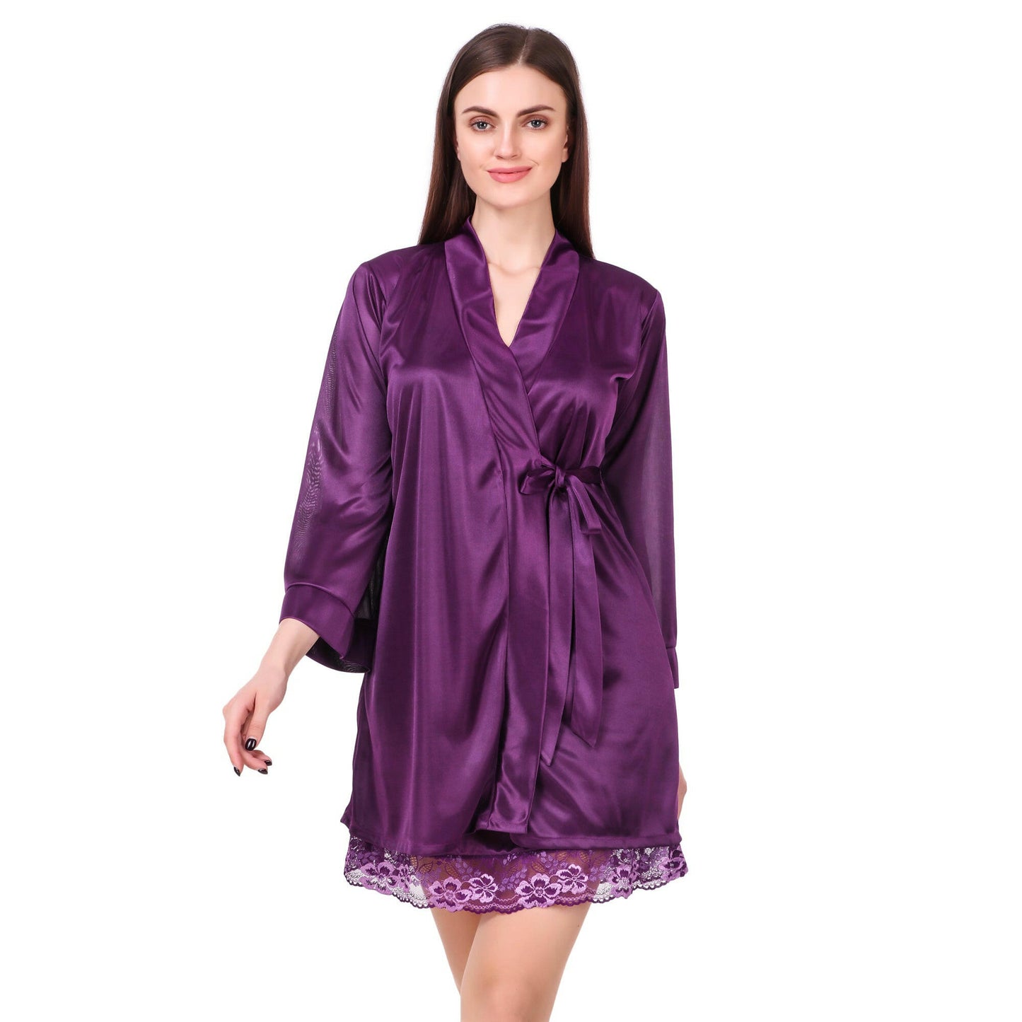 Babydoll Robe Set Purple.