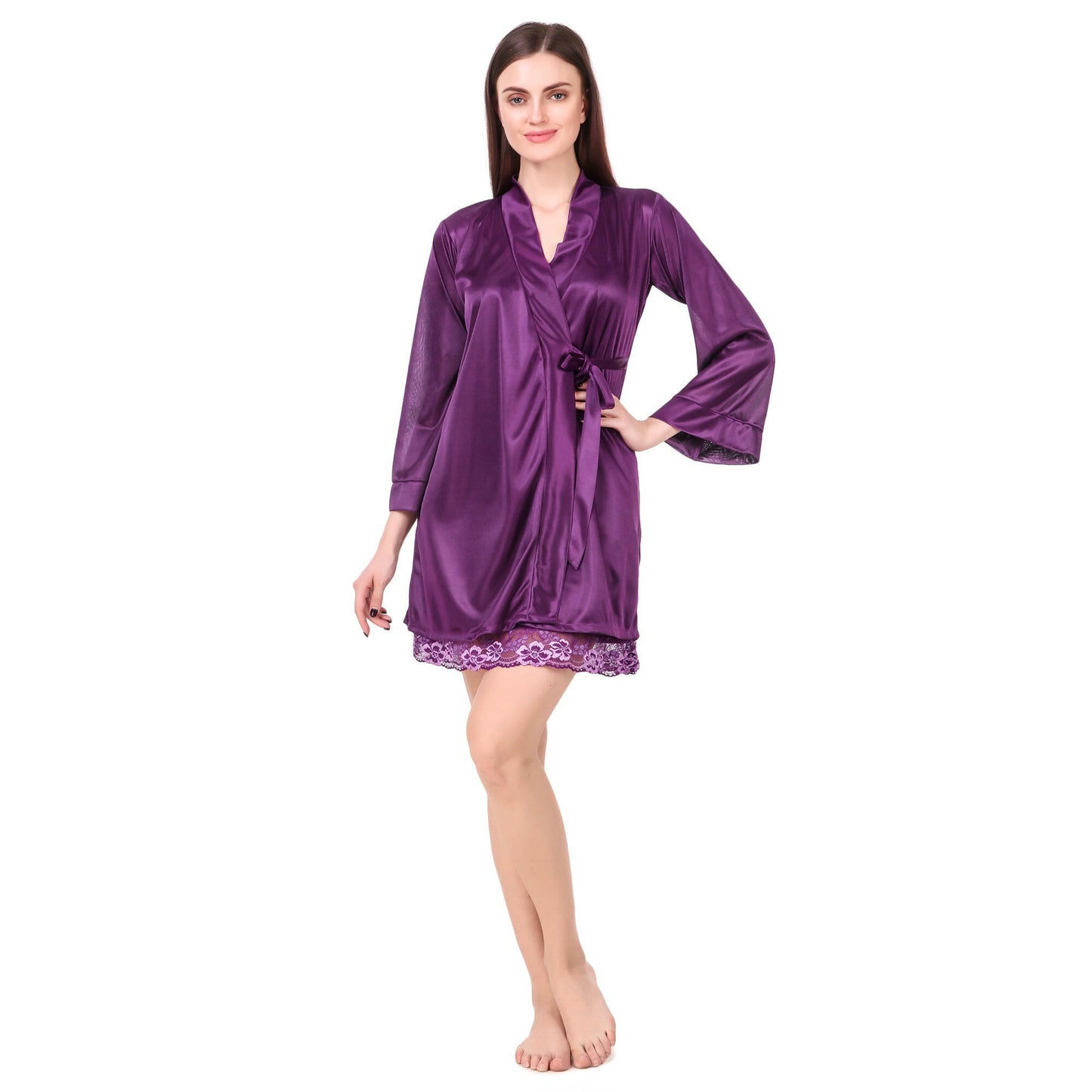 Babydoll Robe Set Purple.