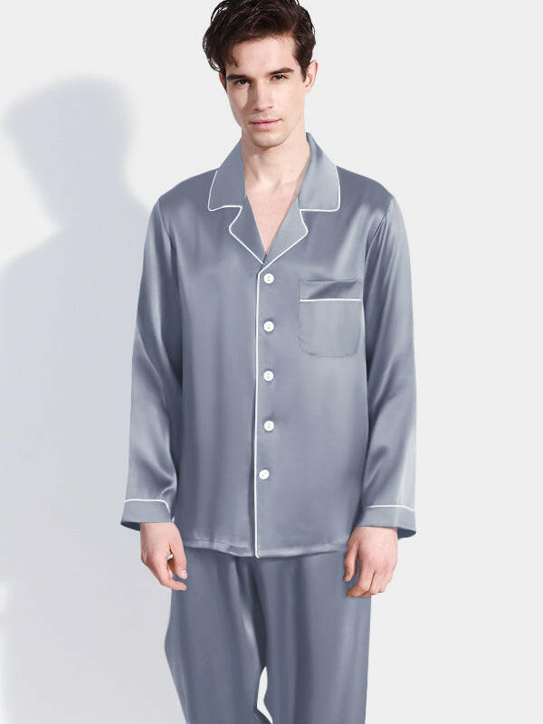 Satin Night Suit with Contrast Piping.
