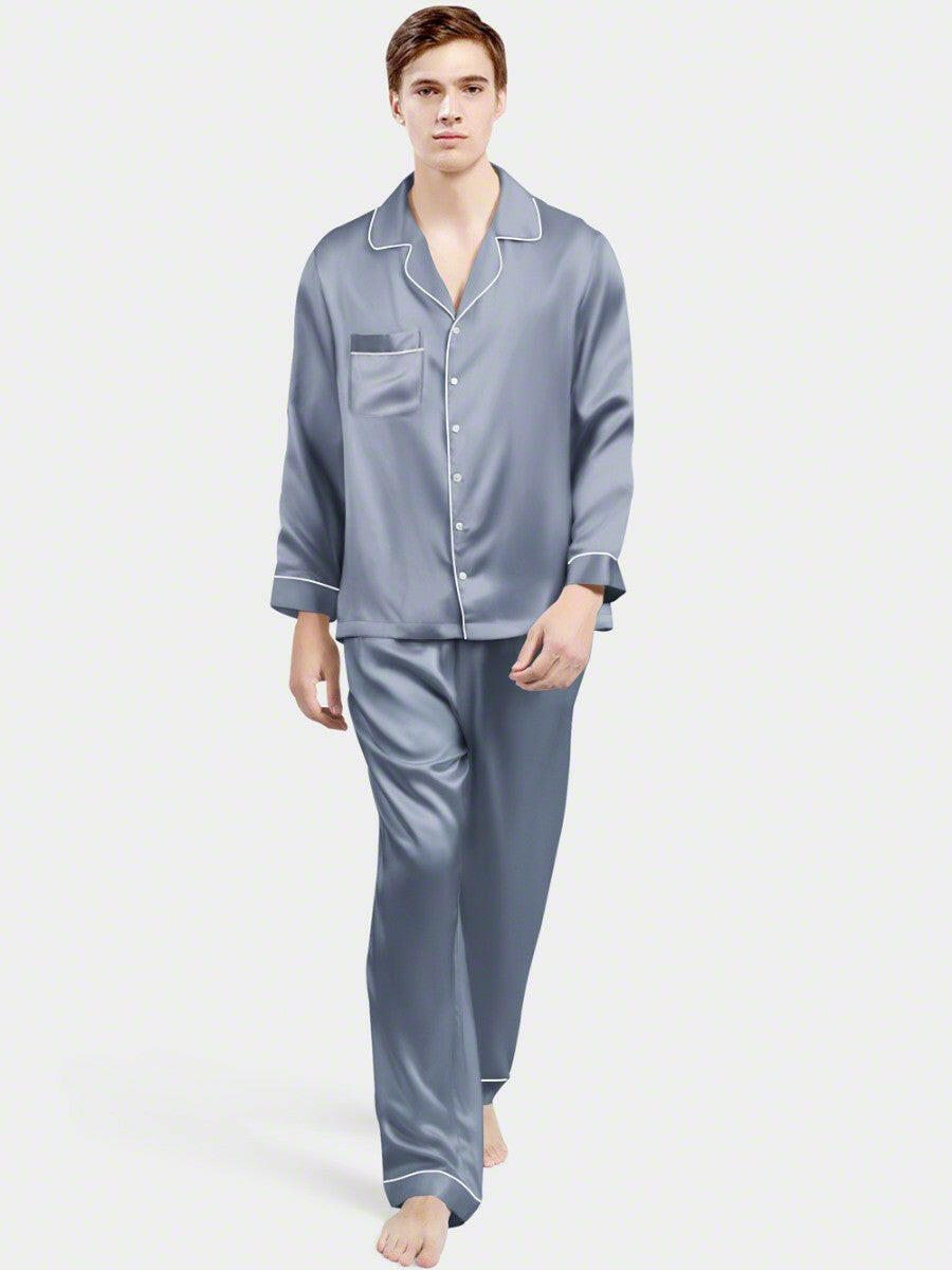 Satin Night Suit with Contrast Piping - Bella Babe by SK Nightsuit Nightdress Robes Silk Satin Nighty Gown Nightwear
