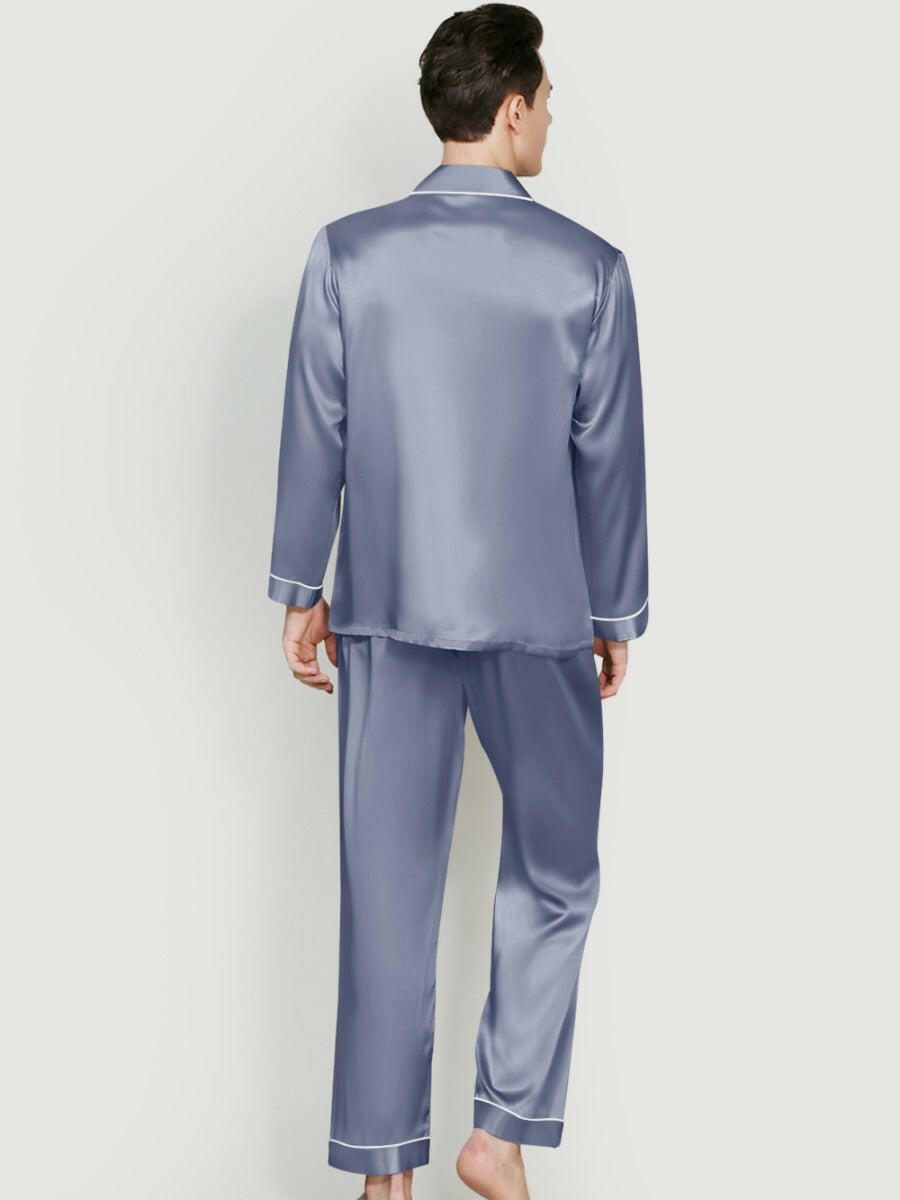 Satin Night Suit with Contrast Piping.