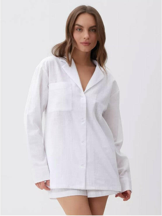 Shorts Set in Damask Linen.