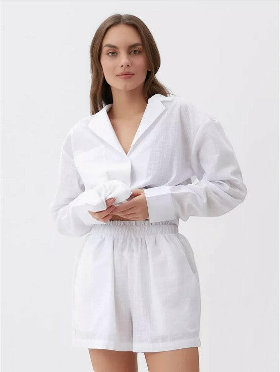 Shorts Set in Damask Linen.